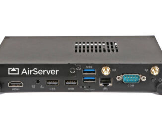 El AirServer Connect 2 conectado a la pantalla de la sala de conferencias se enlaza a un router WLAN o a una red WLAN y actúa como hub para hasta ocho dispositivos móviles que transmiten sus pantallas hasta en 4K/UHD. Foto: Concept Spain