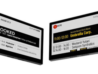 FutureSIGN Meet permite gestionar salas y reservas mediante pantallas ePaper totalmente inalámbricas, integradas directamente en la red Wi-Fi existente. Foto: Concept International