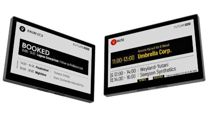 FutureSIGN Meet permite gestionar salas y reservas mediante pantallas ePaper totalmente inalámbricas, integradas directamente en la red Wi-Fi existente. Foto: Concept International